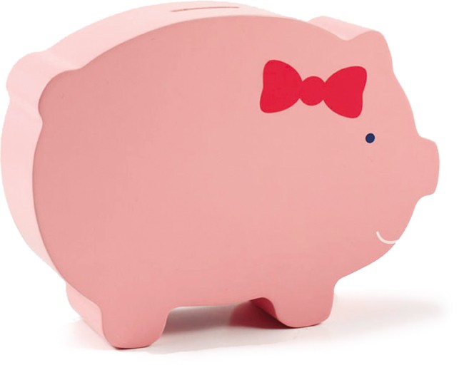 Pinky Pig Wooden Bank by Pearhead