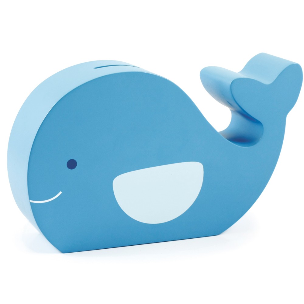 Wallie Whale Wooden Bank by Pearhead