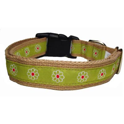 Green Flower Collar - Medium
