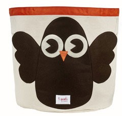 Owl Organic Canvas Storage Bin