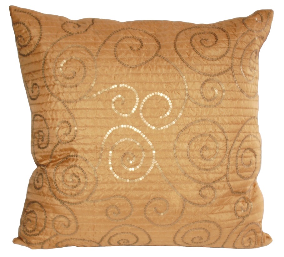 Starry Night Embroidered Pillow - Beige