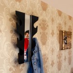 Wave Mirror Coat Rack - Black